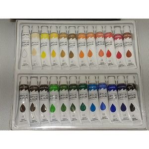 Belamur Acrylic Paints 24 Colors Ideal for Canvas Wood Clay Fabric 12ml
